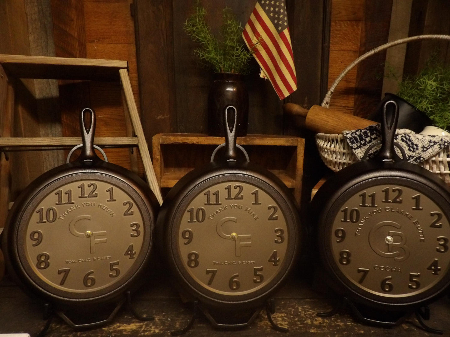 12" Personalized Cast Iron Skillet Clock - Lodge Brand