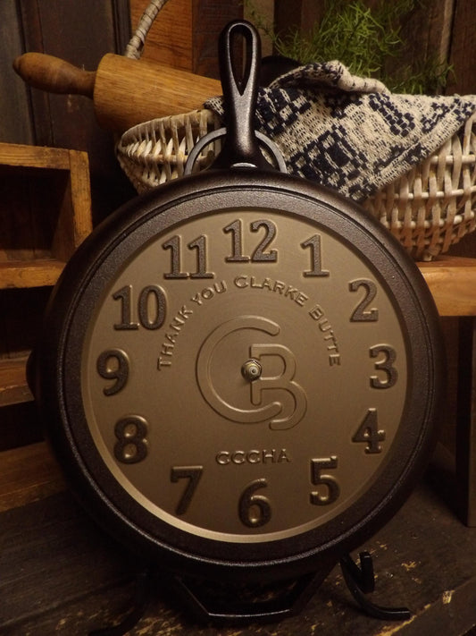 12" Personalized Cast Iron Skillet Clock - Lodge Brand