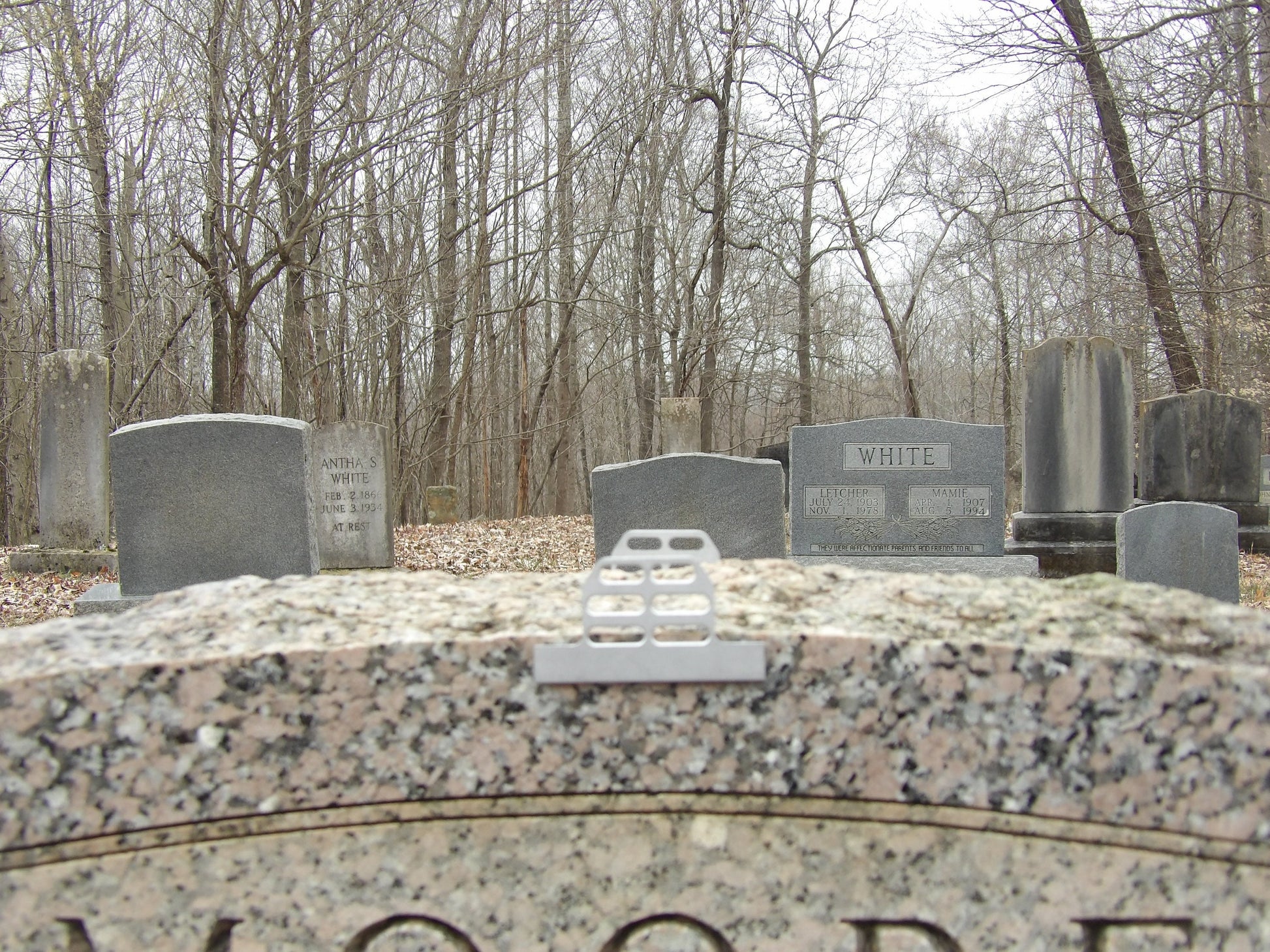 Universal Aluminum Headstone Anchor for Cemetery Flowers - Saddle Saver (Rough or Smooth Stones)