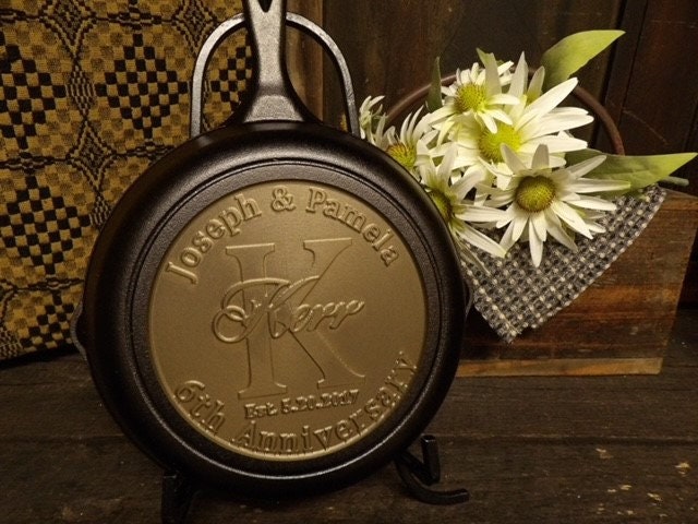 Personalized Cast Iron Anniversary Skillet - 6th Anniversary Gift