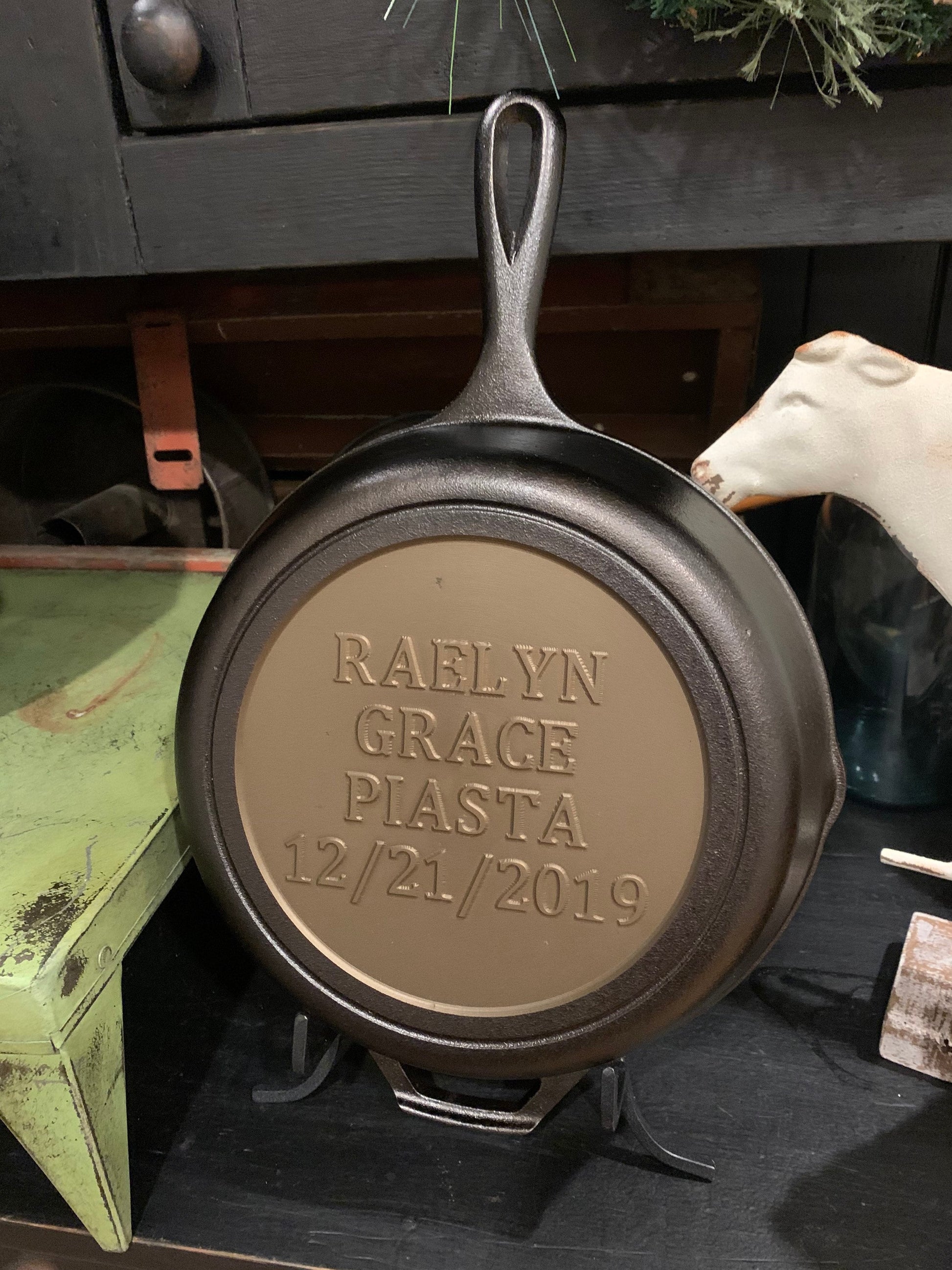 Personalized Birth Announcement Cast Iron Skillet - Lodge or Victoria
