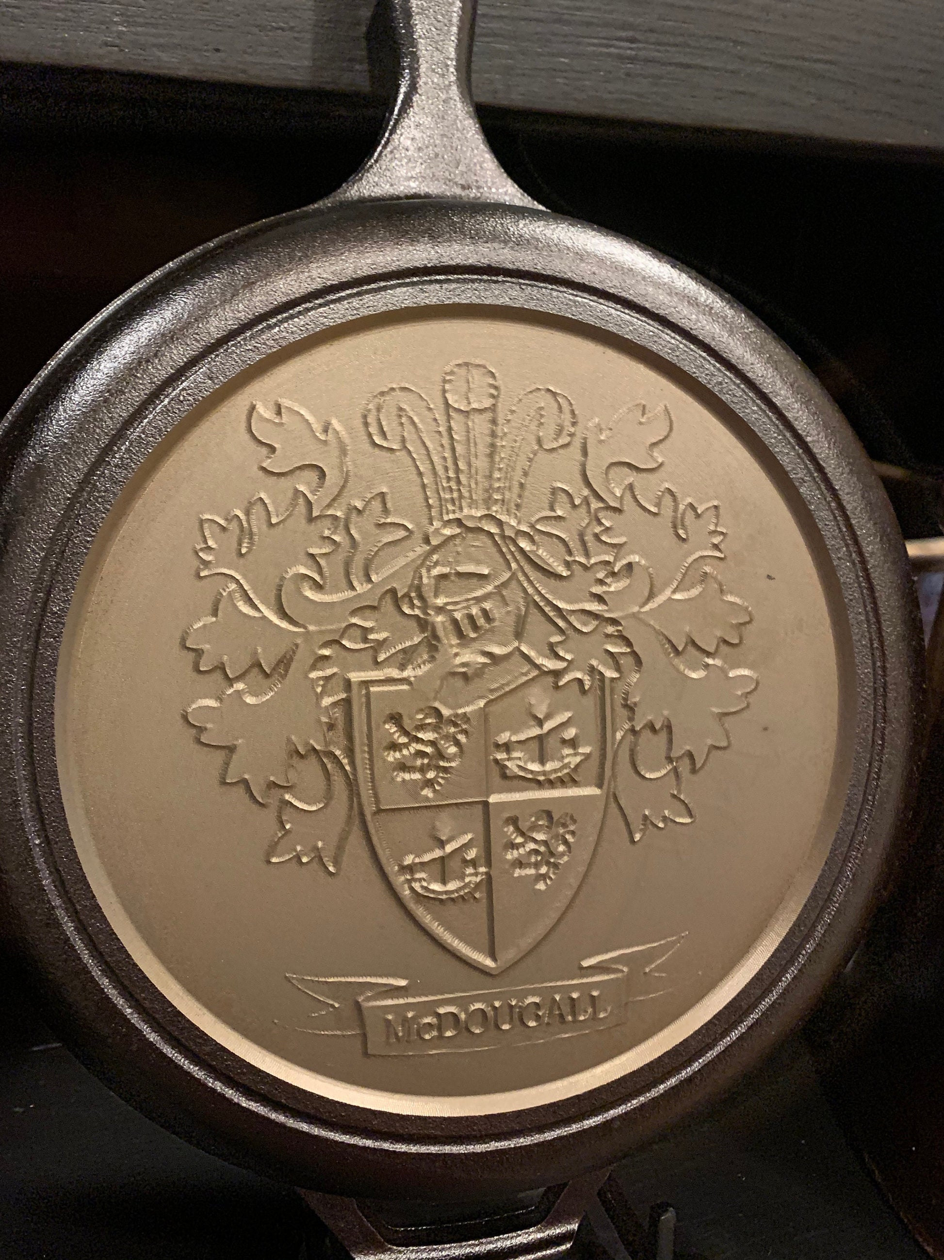 Custom Family Crest Cast Iron Skillet - Lodge or Victoria