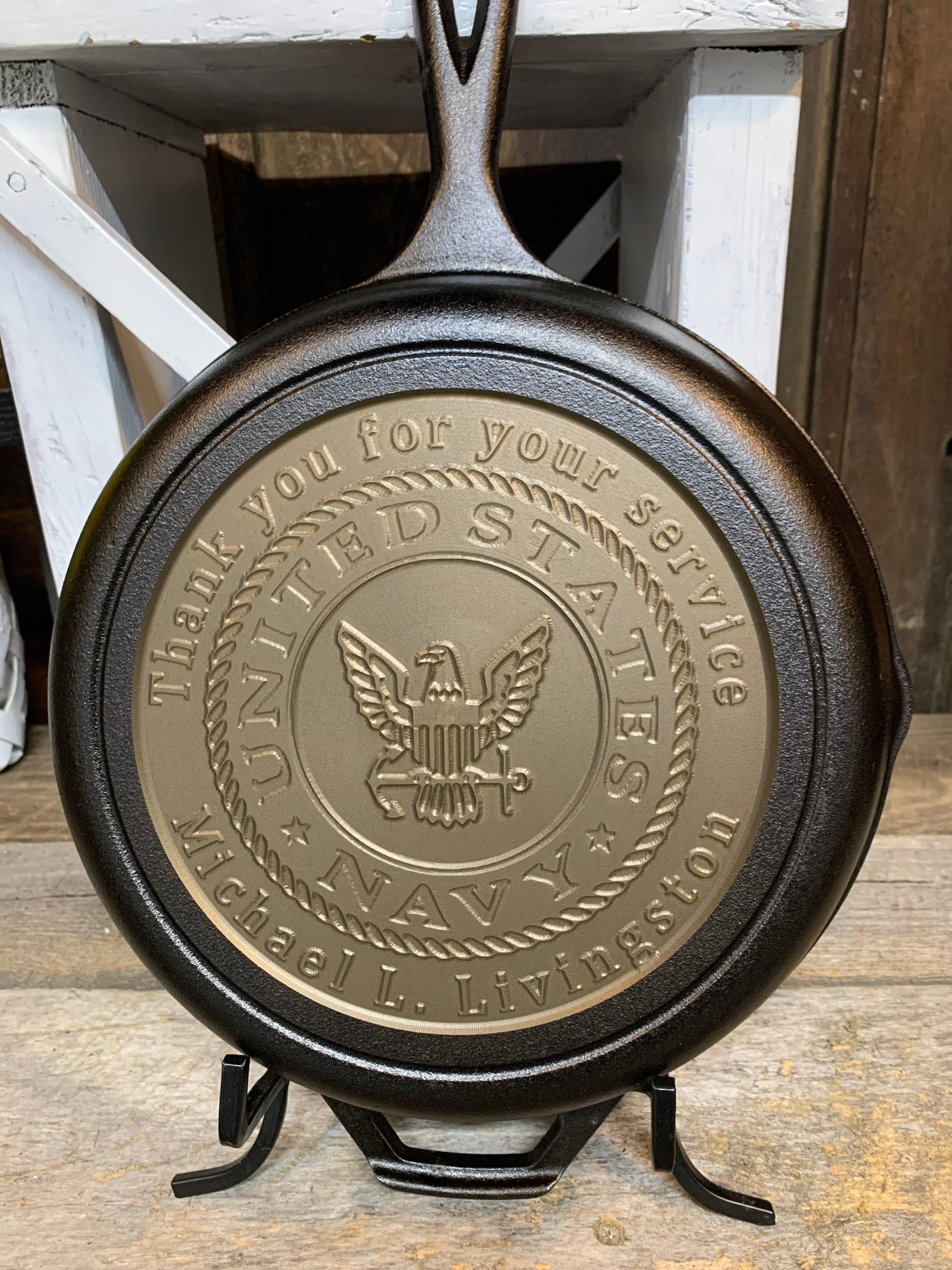 Military Custom Cast Iron Skillet - Veteran & Service Recognition