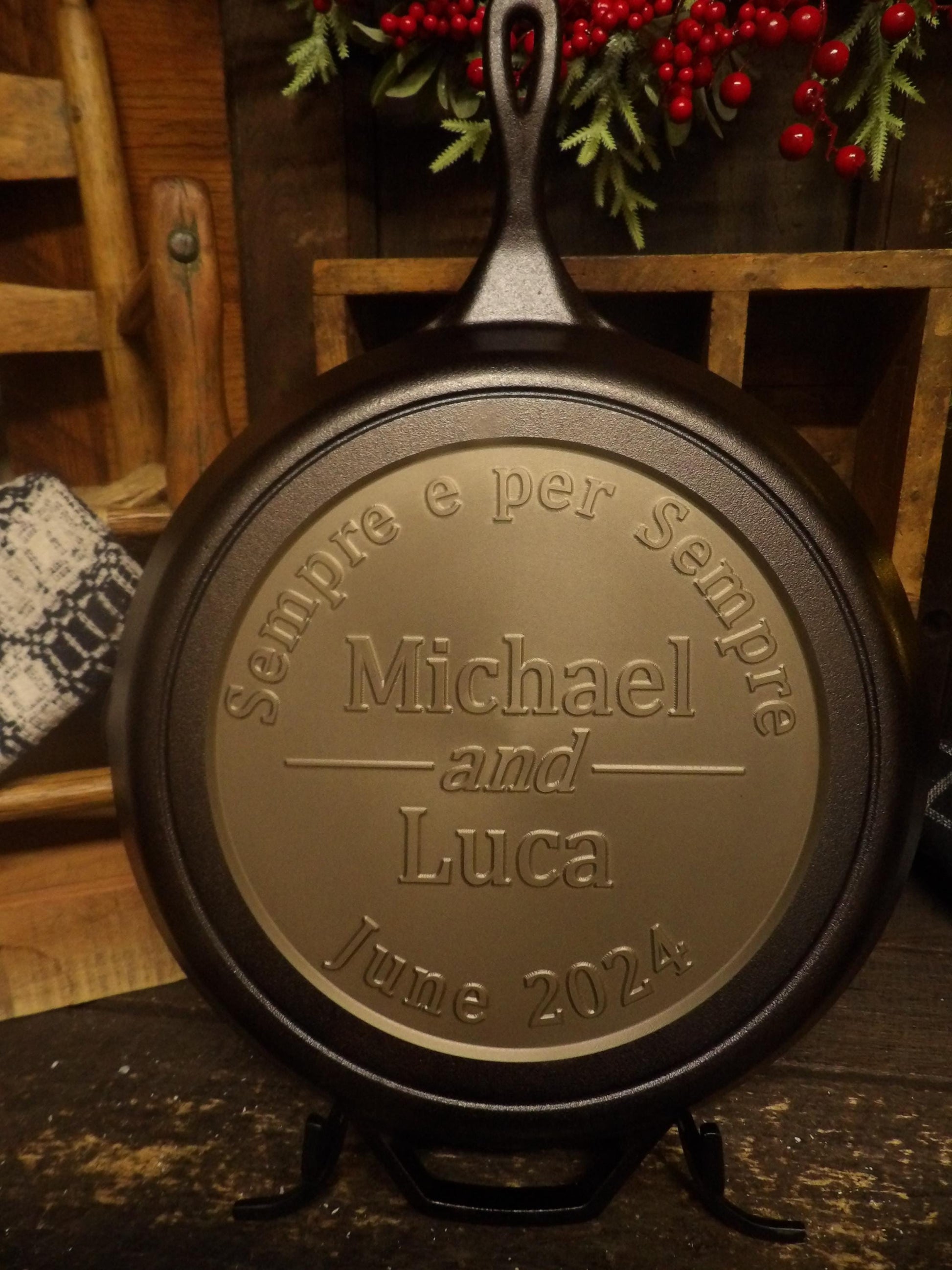 Personalized Lodge 13.25" Cast Iron Skillet - CNC Machined