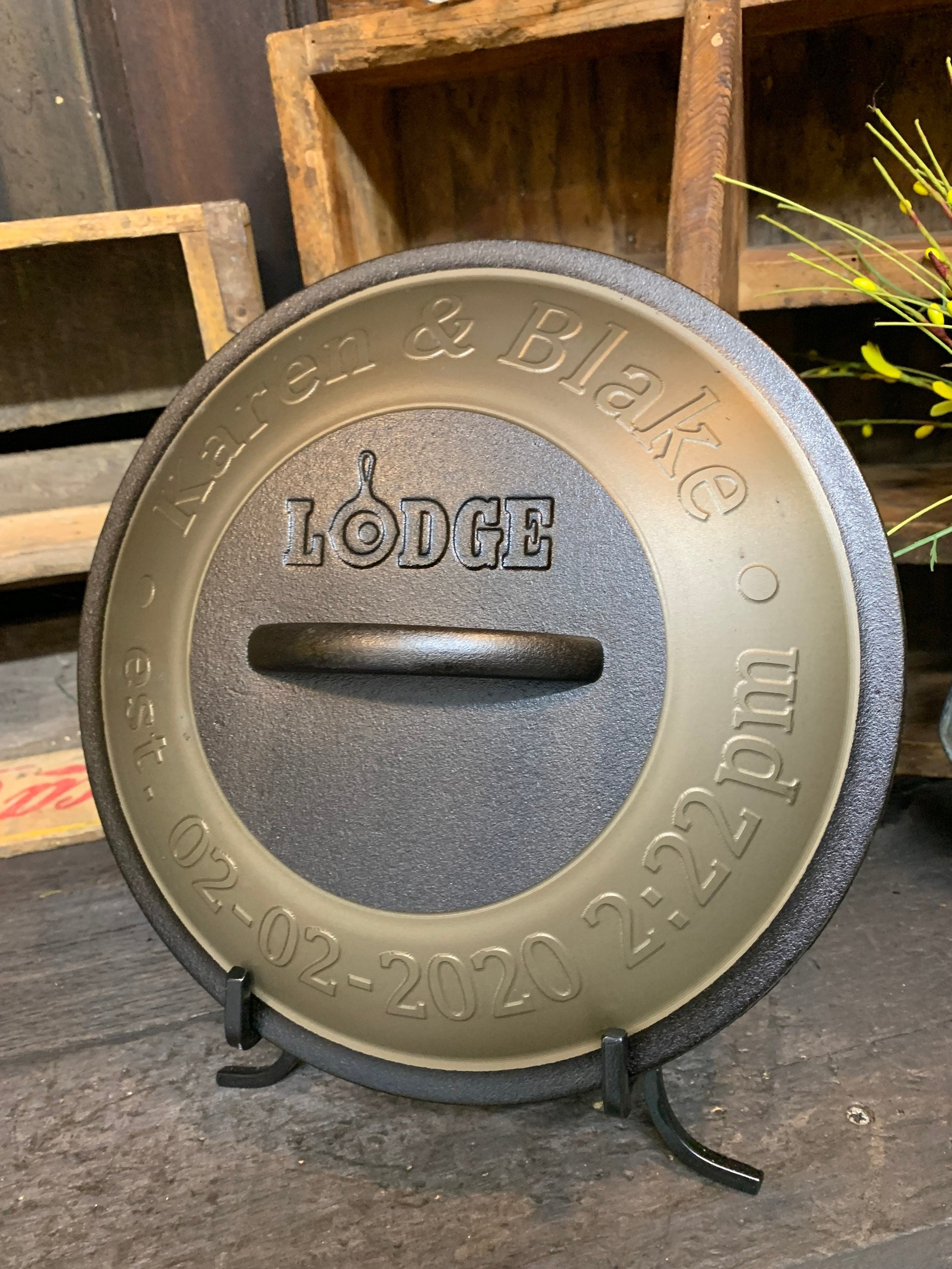 Personalized Cast Iron Skillet Lid - Lodge