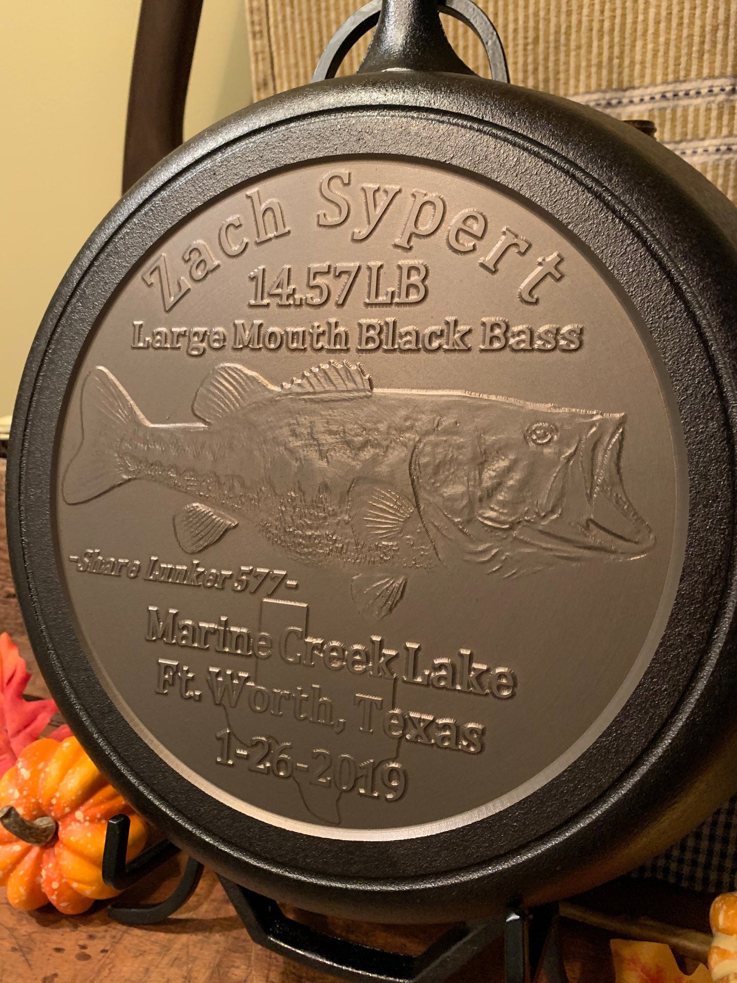 Personalized Outdoorsman Cast Iron Skillet - Lodge or Victoria
