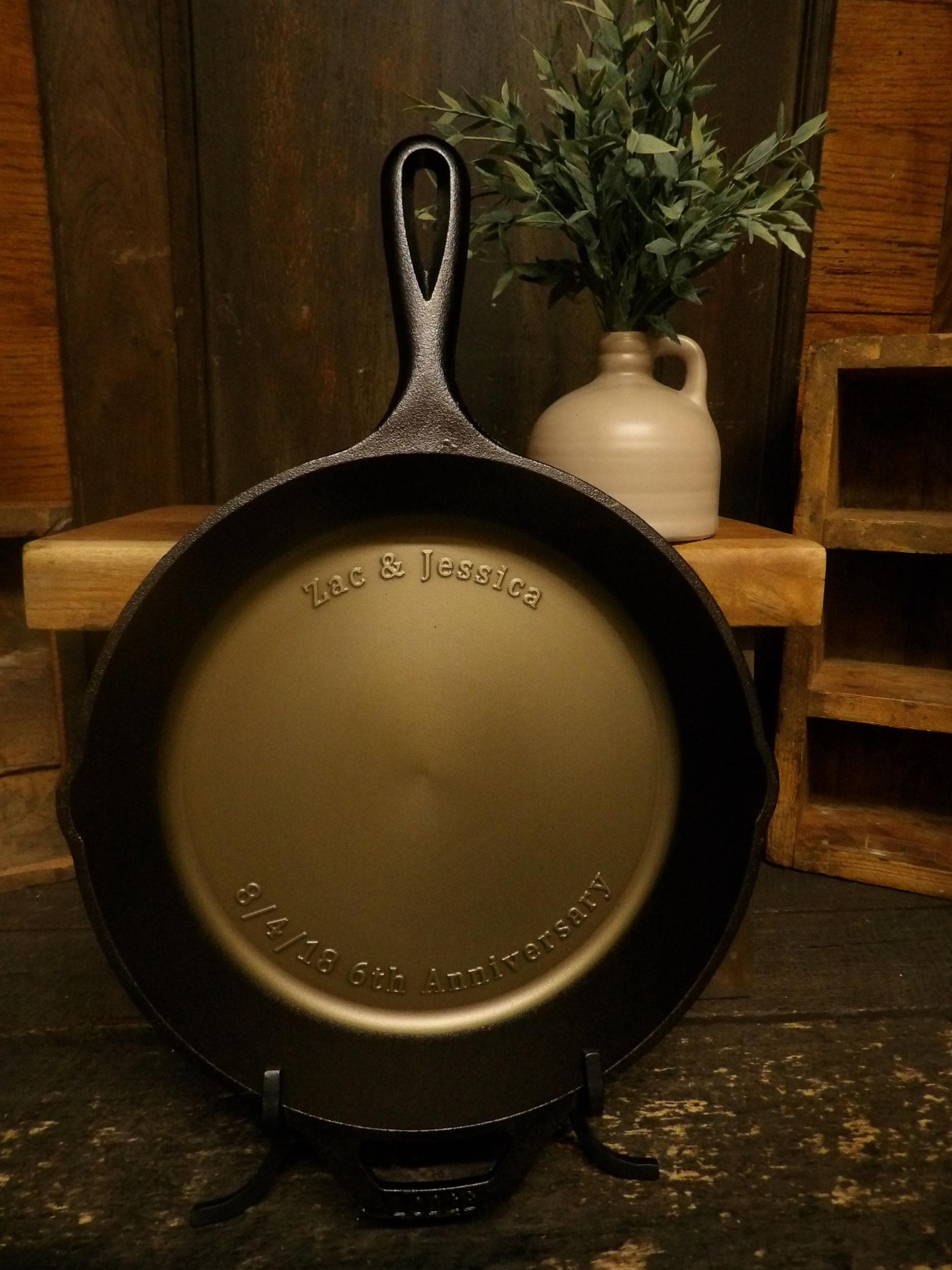 10.25" Personalized Smooth Cast Iron Skillet - Lodge or Victoria