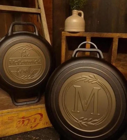 Personalized 6 Qt Cast Iron Dutch Oven Combo Cooker - Victoria