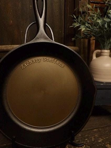 10.25" Personalized Smooth Cast Iron Skillet - Lodge or Victoria