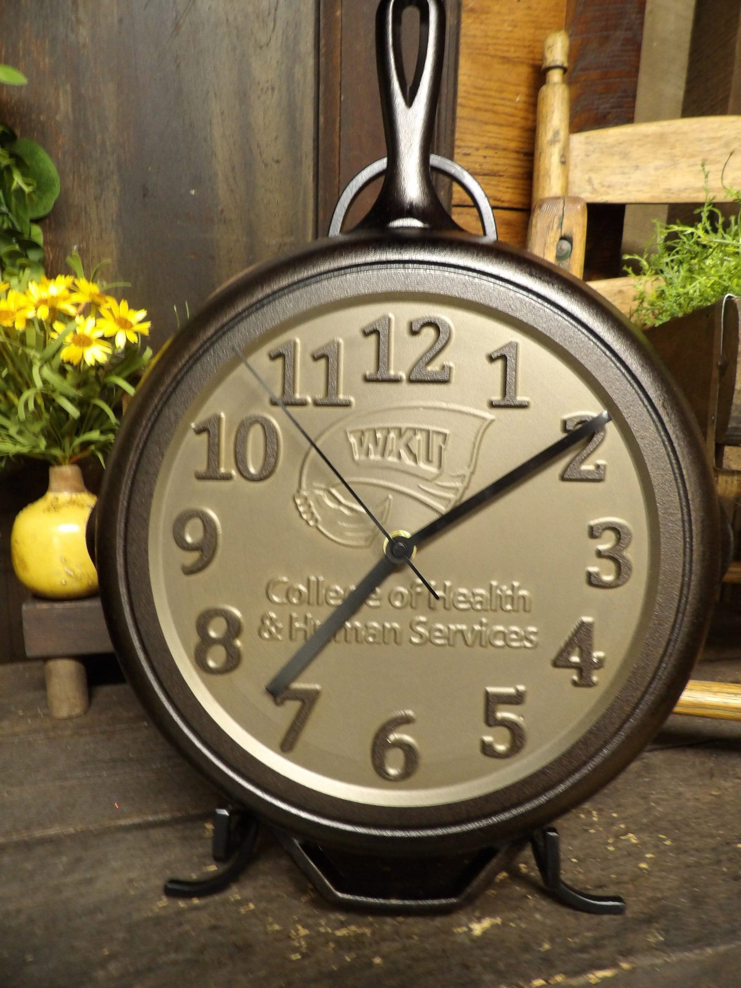 12" Personalized Cast Iron Skillet Clock - Lodge Brand