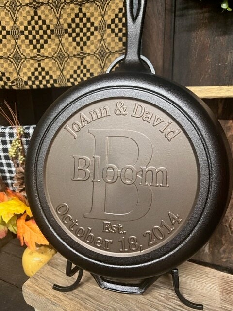 Personalized Lodge 12" Deep Cast Iron Skillet - CNC Machined