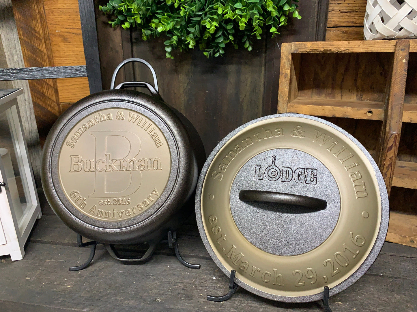 Personalized Lodge 5-Quart Cast Iron Dutch Oven - CNC Machined