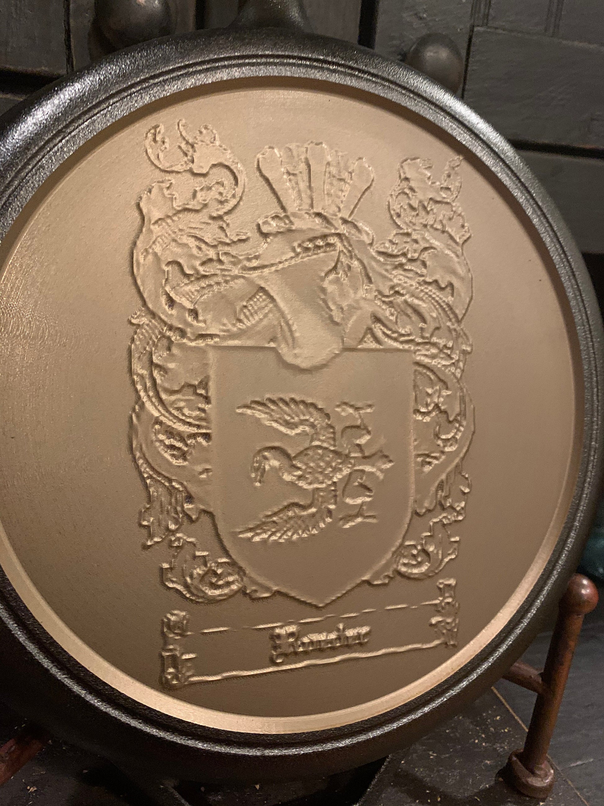Custom Family Crest Cast Iron Skillet - Lodge or Victoria
