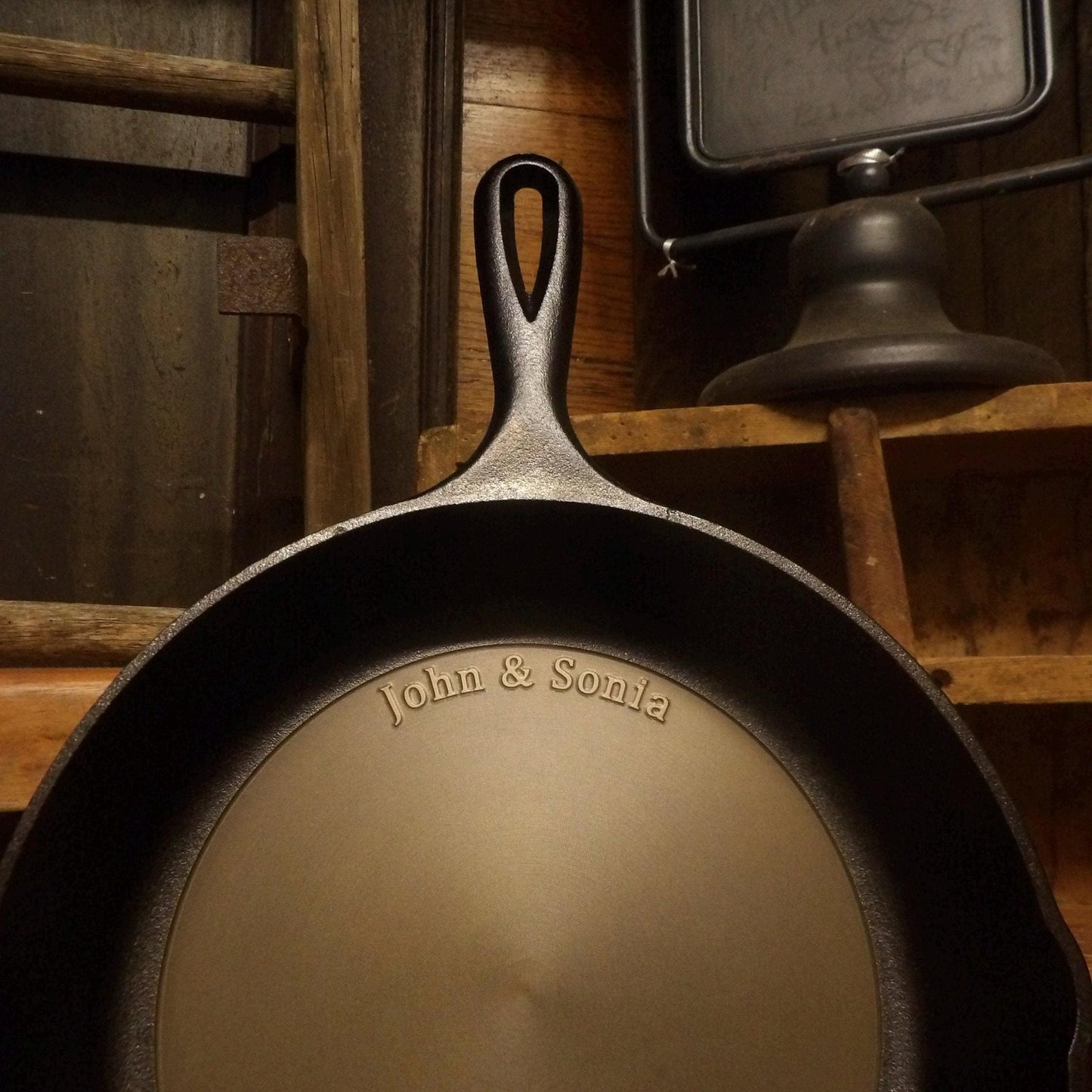 10.25" Personalized Smooth Cast Iron Skillet - Lodge or Victoria