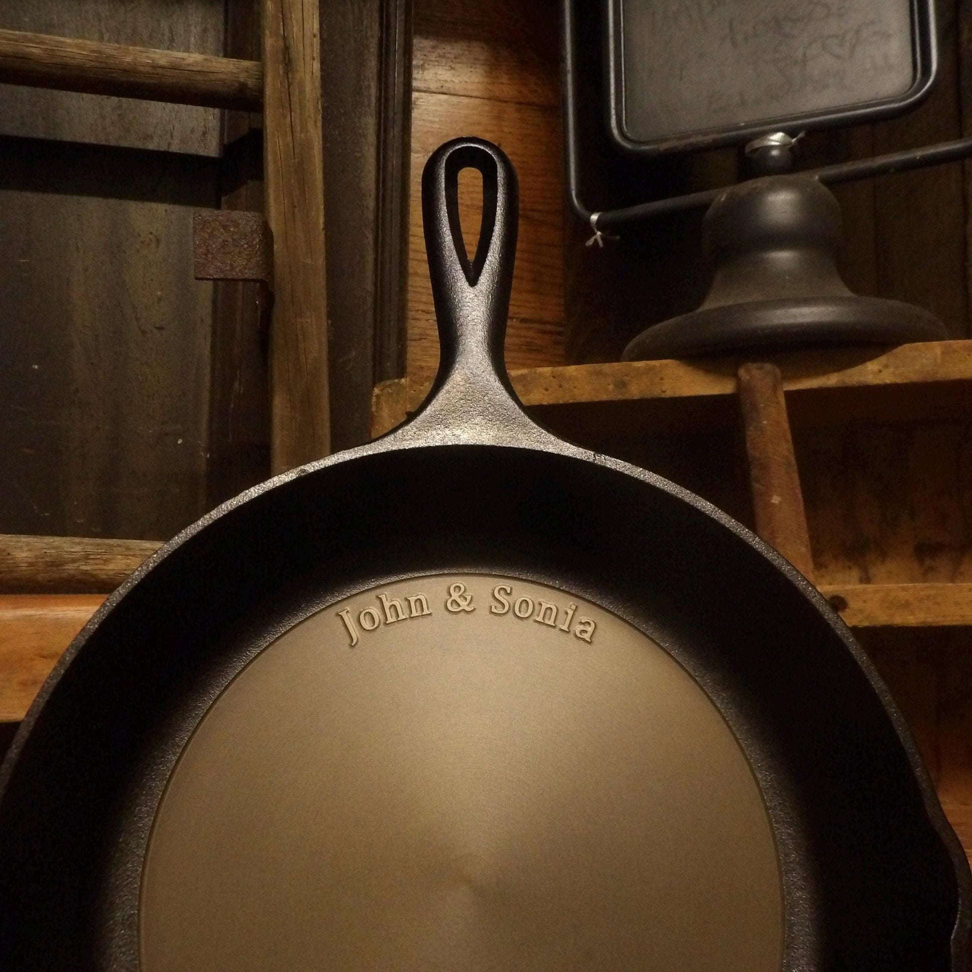 10.25" Personalized Smooth Cast Iron Skillet - Lodge or Victoria
