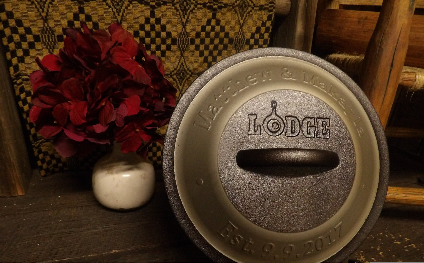 Personalized Cast Iron Skillet Lid - Lodge