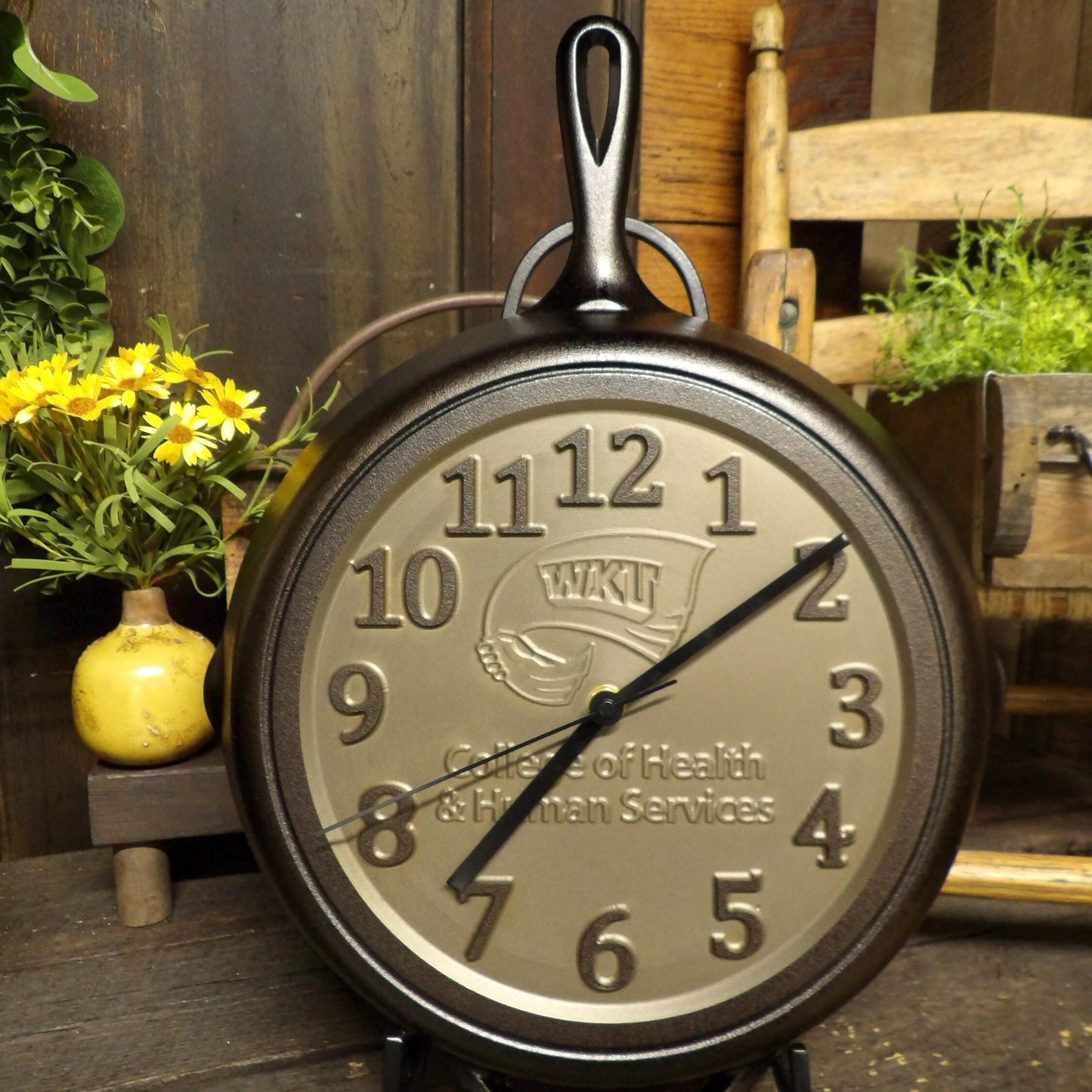 12" Personalized Cast Iron Skillet Clock - Lodge Brand