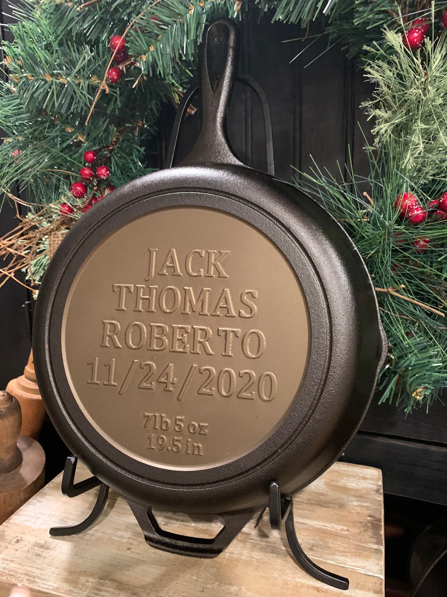 Personalized Birth Announcement Cast Iron Skillet - Lodge or Victoria