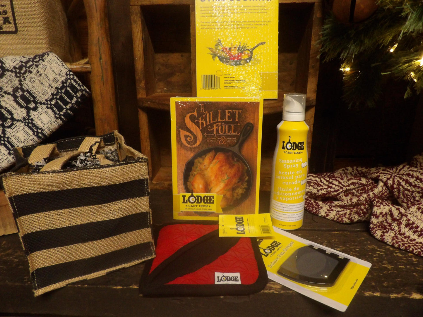 Cast Iron Gift Set - A Skillet Full Cookbook & Lodge Accessories