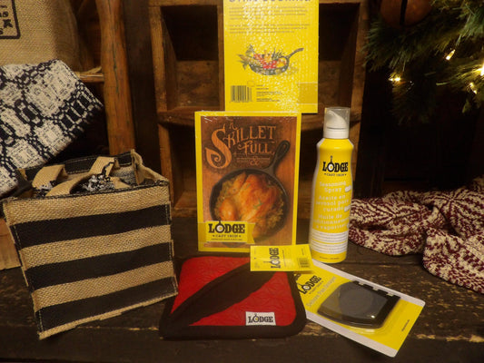 Cast Iron Gift Set - A Skillet Full Cookbook & Lodge Accessories