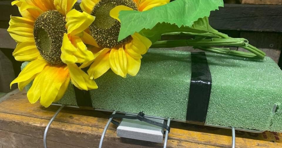 Aluminum Headstone Anchor for Cemetery Flowers - Saddle Saver (Smooth Top Stones)