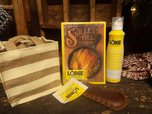 A Skillet Full Cookbook Gift Basket - Lodge Care Essentials