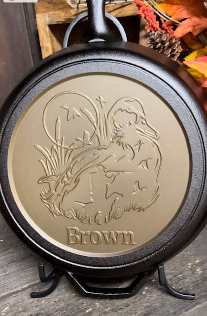 Personalized Outdoorsman Cast Iron Skillet - Lodge or Victoria