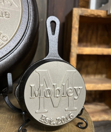 3 Personalized Mini Cast Iron Skillets - Bulk Order Savings