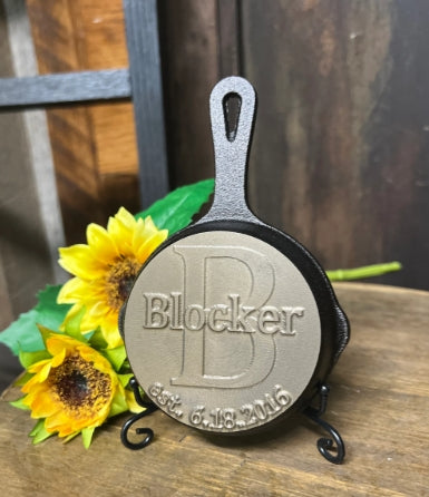 3 Personalized Mini Cast Iron Skillets - Bulk Order Savings
