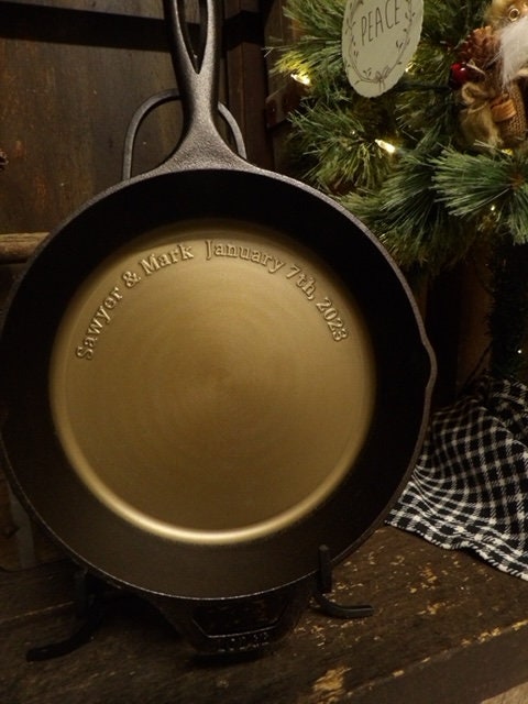 10.25" Personalized Smooth Cast Iron Skillet - Lodge or Victoria