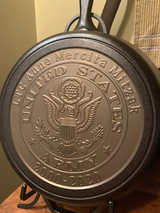 Military Custom Cast Iron Skillet - Veteran & Service Recognition