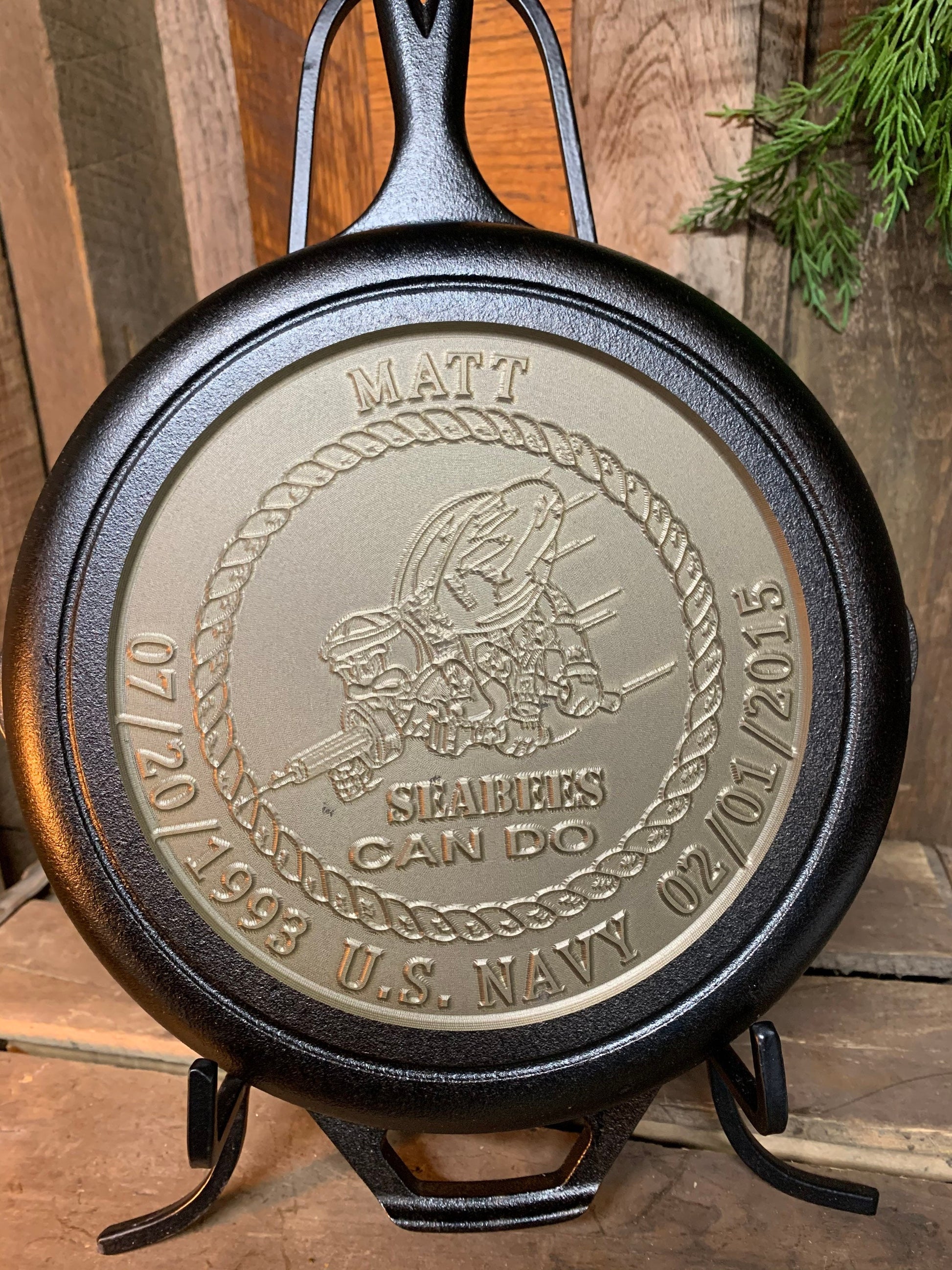 Military Custom Cast Iron Skillet - Veteran & Service Recognition
