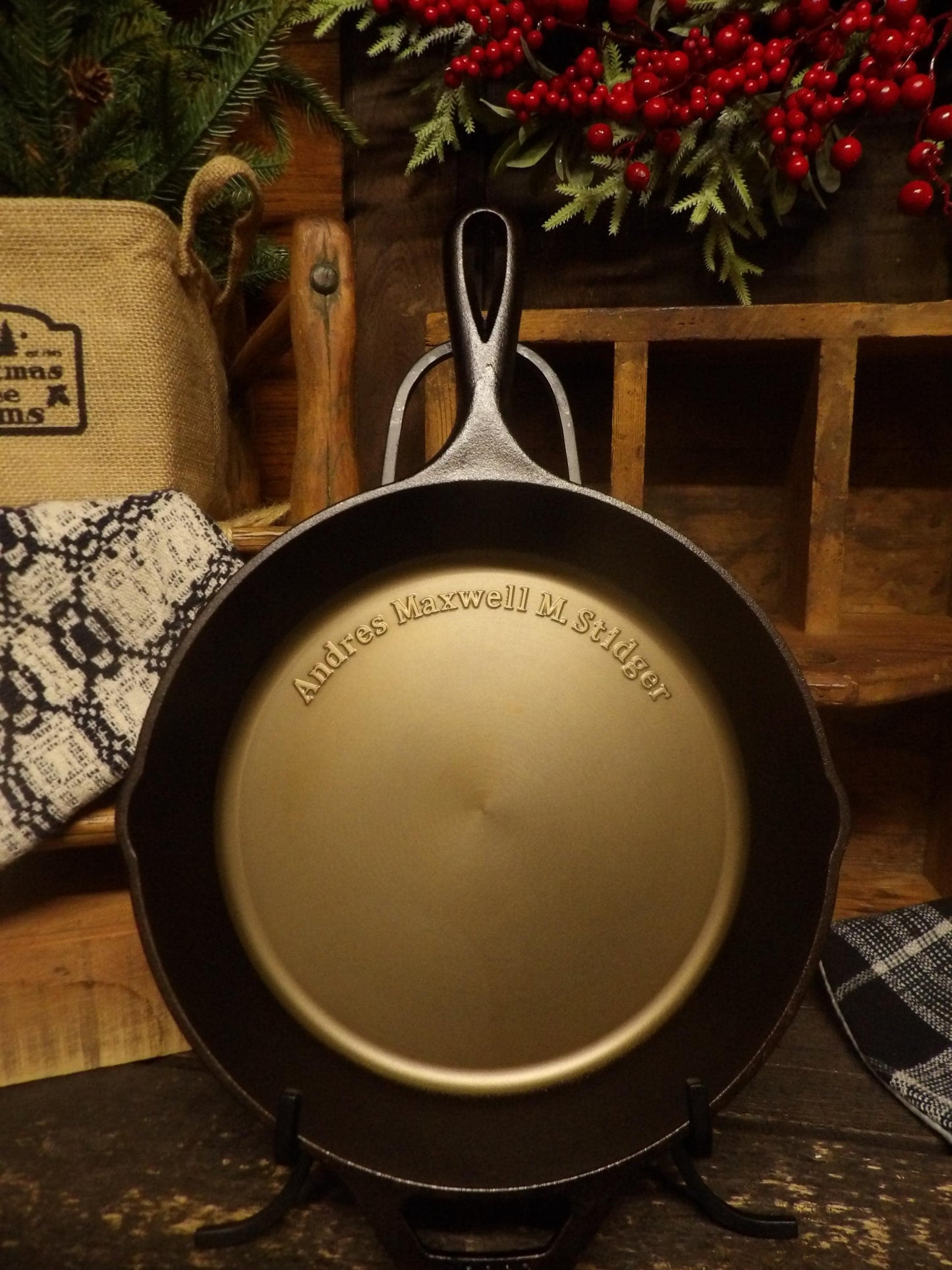 10.25" Personalized Smooth Cast Iron Skillet - Lodge or Victoria