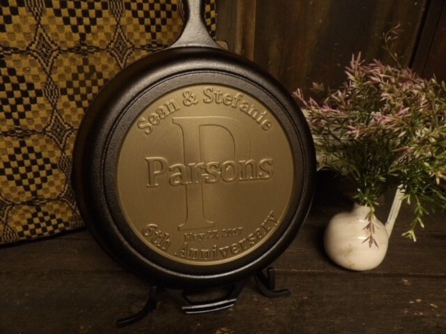 Personalized Cast Iron Anniversary Skillet - 6th Anniversary Gift