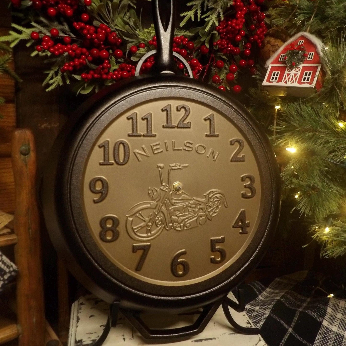 12" Personalized Cast Iron Skillet Clock - Lodge Brand