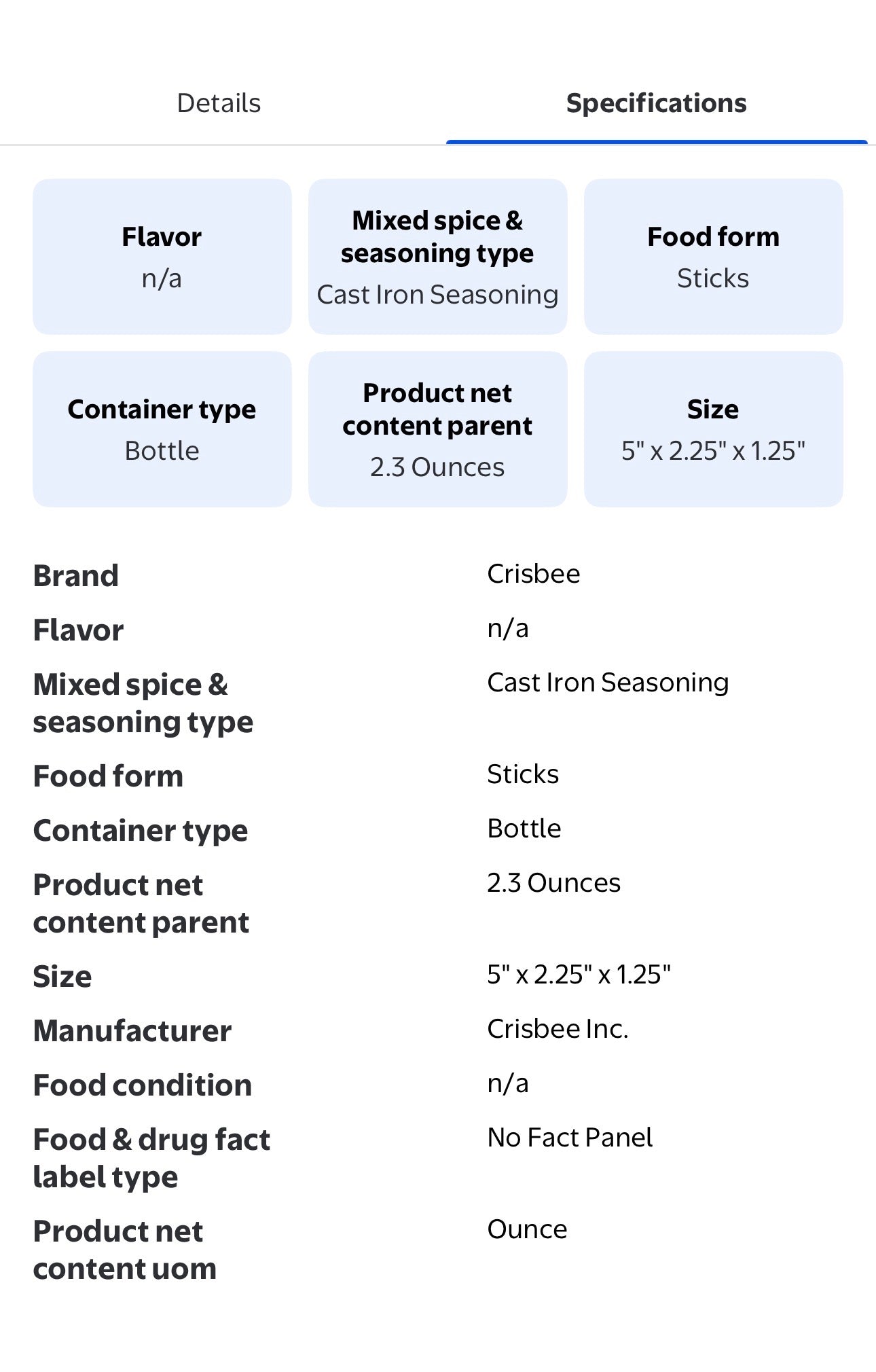 Crisbee Stik Cast Iron and Carbon Steel Seasoning