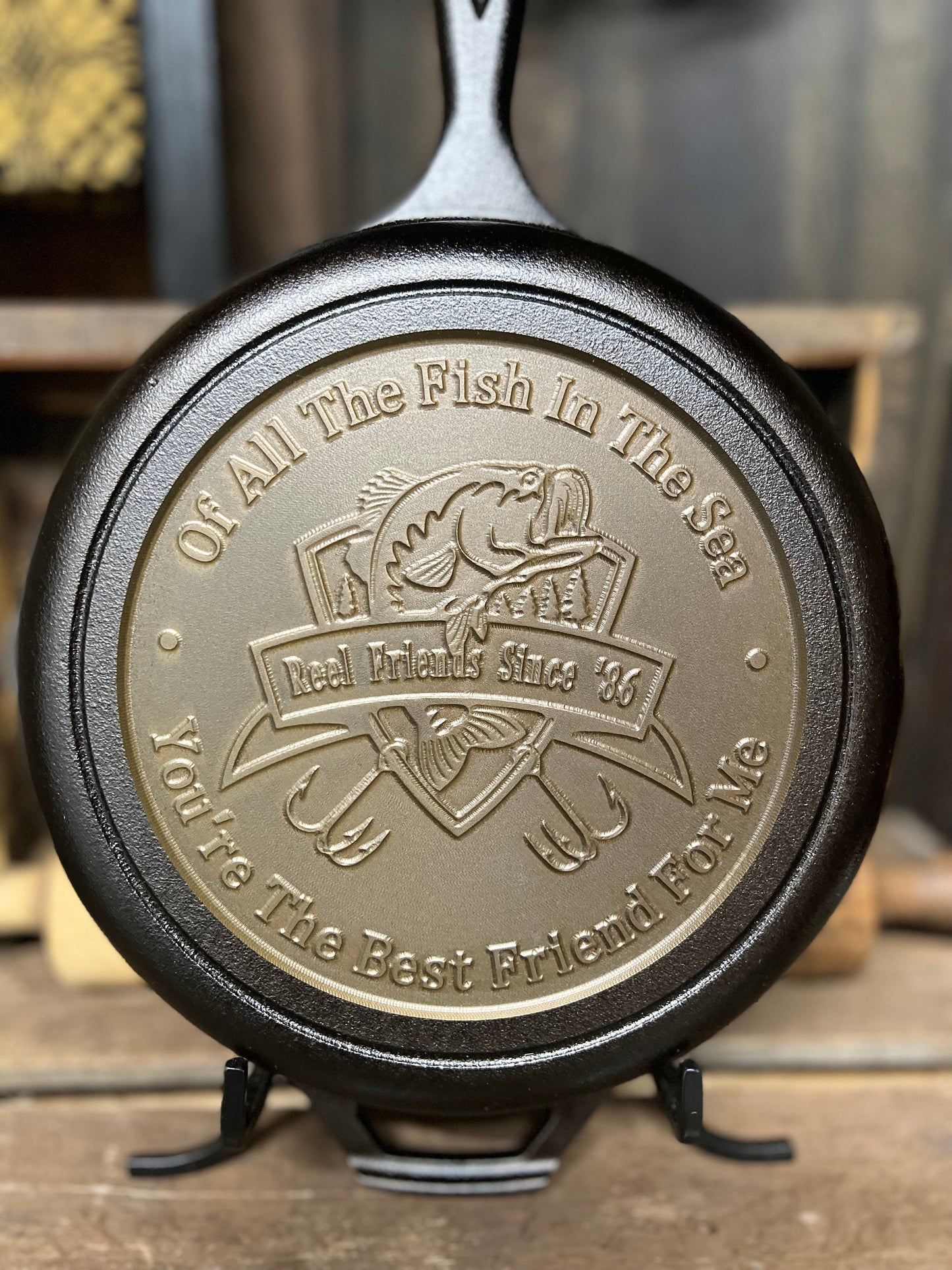 Personalized Outdoorsman Cast Iron Skillet - Lodge or Victoria