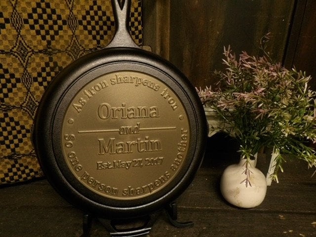 Personalized Cast Iron Anniversary Skillet - 6th Anniversary Gift