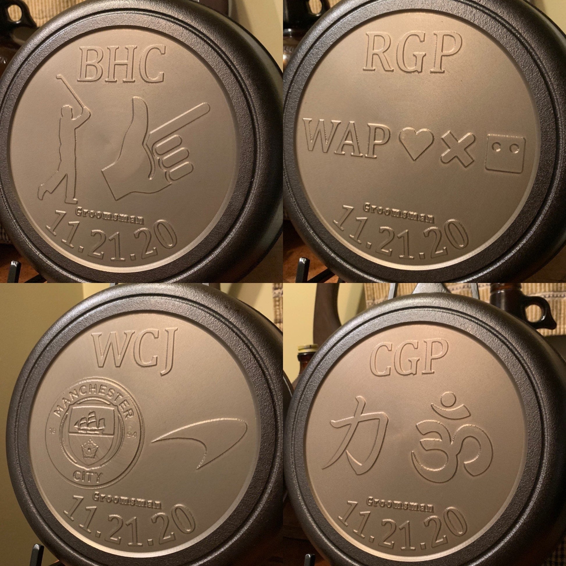 Personalized Groomsmen Cast Iron Skillet - Lodge or Victoria