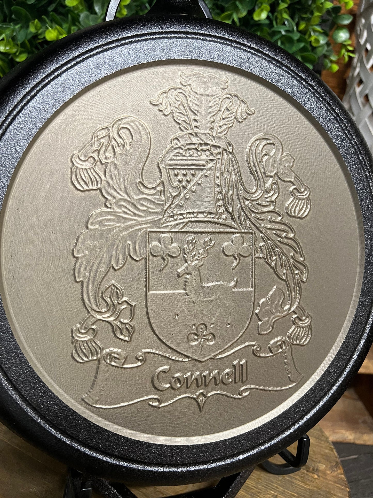 Custom Family Crest Cast Iron Skillet - Lodge or Victoria