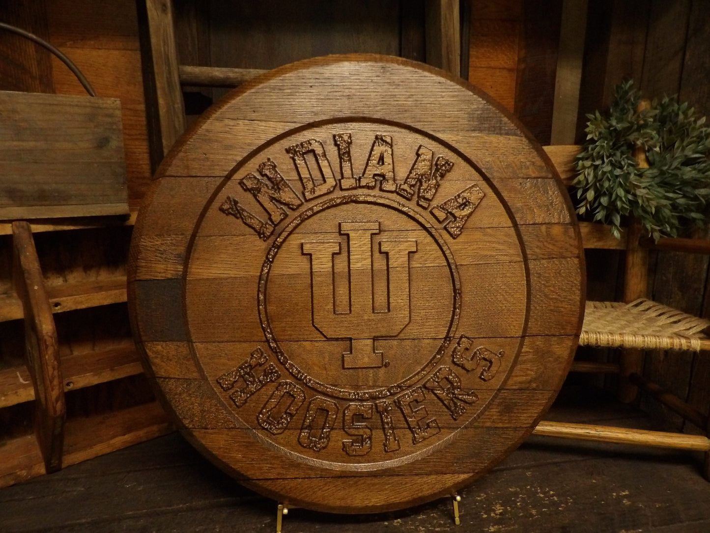 Custom Bourbon Barrel Head Sign - 3D CNC Carved