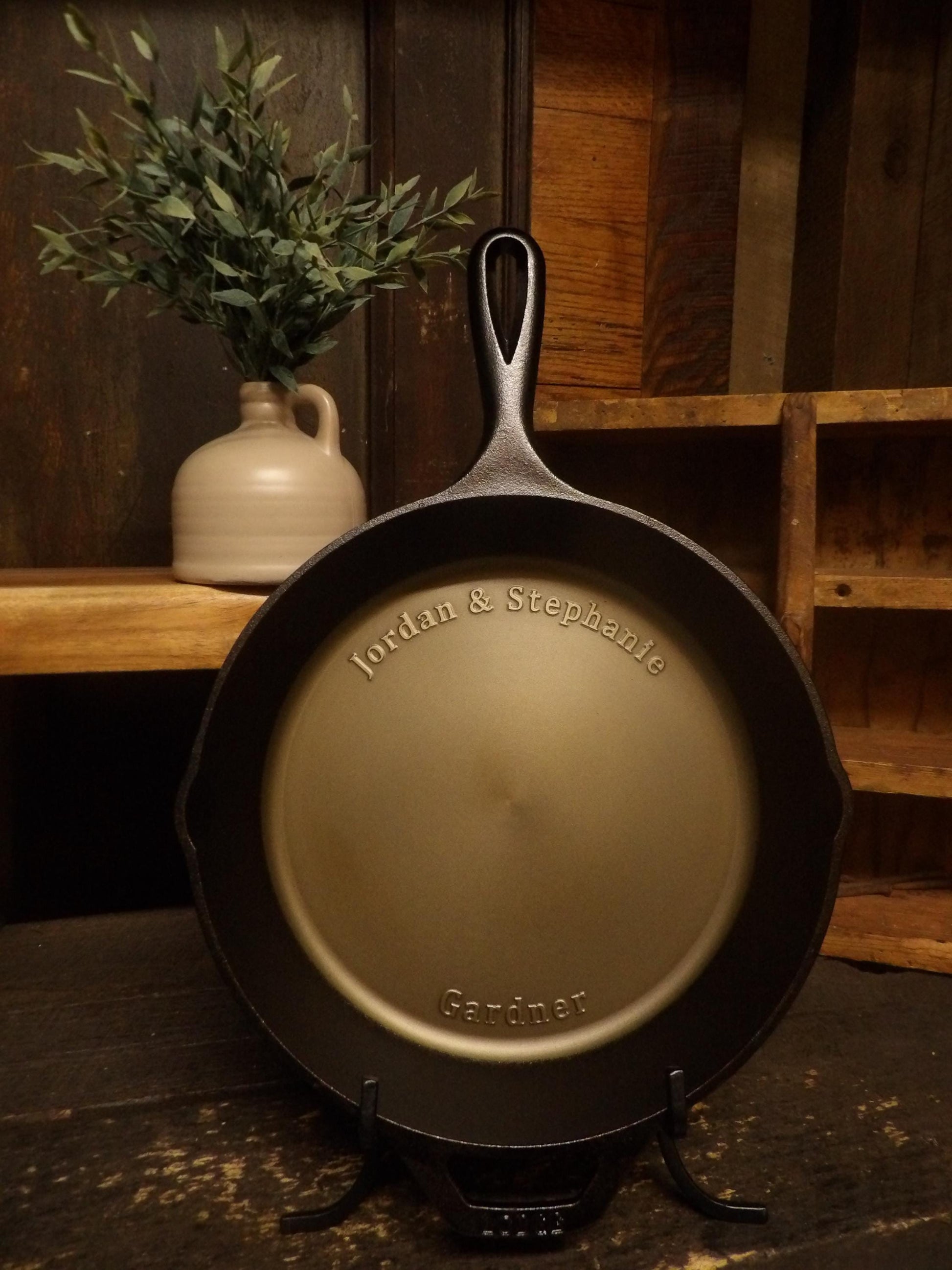 10.25" Personalized Smooth Cast Iron Skillet - Lodge or Victoria